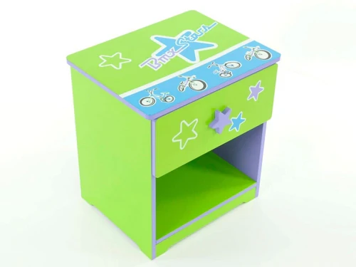 Kindernachttisch "BMX Star"- blau / grün / lila für 15,95 EUR
