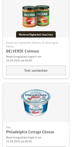 ab 25.9. neue Rewe Produkttests