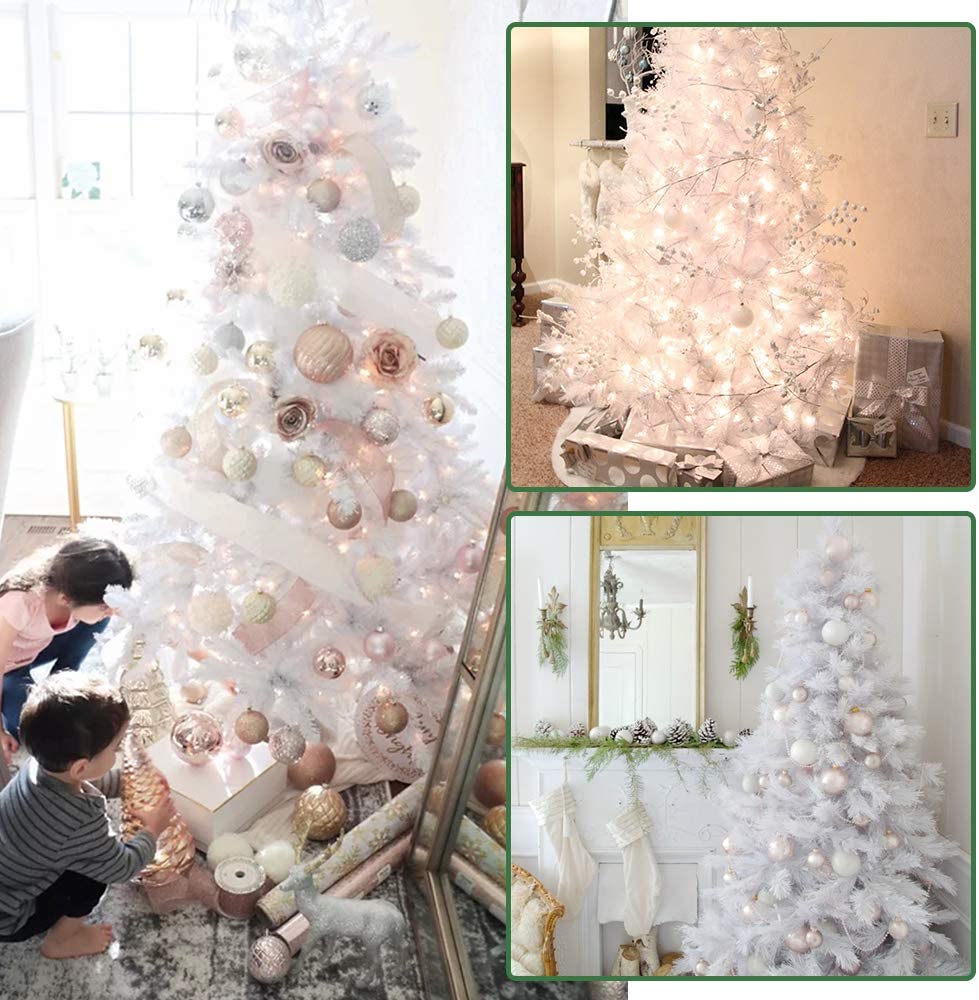 Hengda 120-220cm Weihnachtsbaum Ständer inkl. Christbaum Ständer für Innen und Außen PVC Grün/Weiß