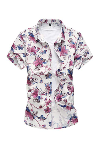 Herren Sommerhemd Hawaiihemd Kurzarm für Urlaub in 6 Farben&amp;7 Größen