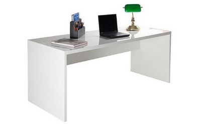 Schreibtisch KRONOS in Hochglanz für 139€ - 72,3 cm x 180 cm x 69 cm, weiß