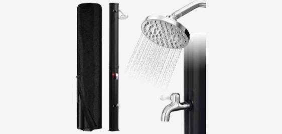 Eulenke Solardusche für 89€ - 35L Fassungsvermögen, 360° Regenduschkopf, Warmwasser bis 60℃