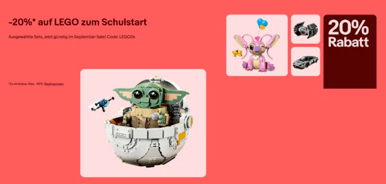 20% eBay Gutschein auf LEGO - z.B. Star Wars Grogu für 58€ (statt: 69€)