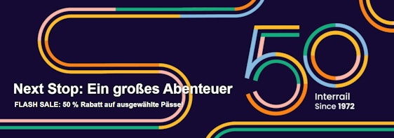 Letzte Chance! 50% Rabatt auf alle 1-, 2- und 3-Monatspässe bei Interrail