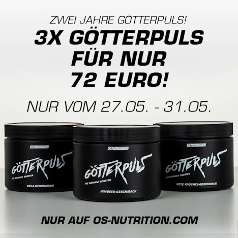 3 Dosen Götterpuls von OS NUTRITION nur 72 Euro