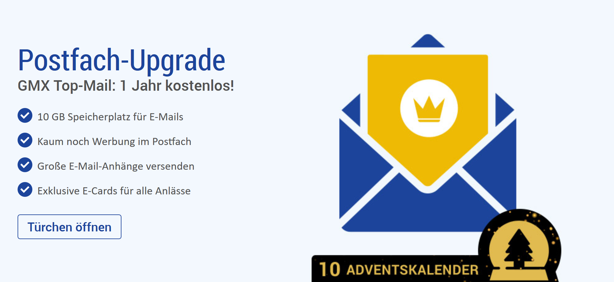 Nur heute! GMX Topmail 1 Jahr gratis - 2000x verfügbar