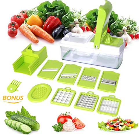 Blitzangebot nur bis 11:25 10 in 1 Slicer Dicer Multischneider Gemüsehobel Gemüseschneider Gemüse und Obst Schneiden