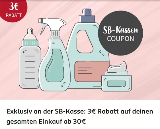 Rossmann: 3€ SB-Kassen Coupon ab 30€ (evtl. personalisiert)