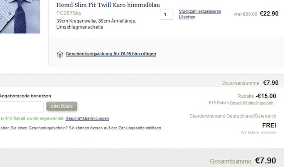 Charles Thyrwitt Hemden ab 7,90€ - zum Teil versandkostenfreie Lieferung
