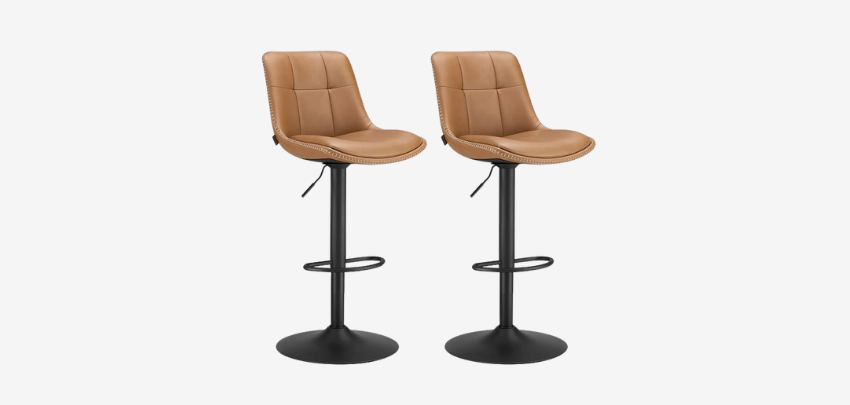 VASAGLE Barhocker für 74€ - 2er-Set, höhenverstellbar, karamellbraun