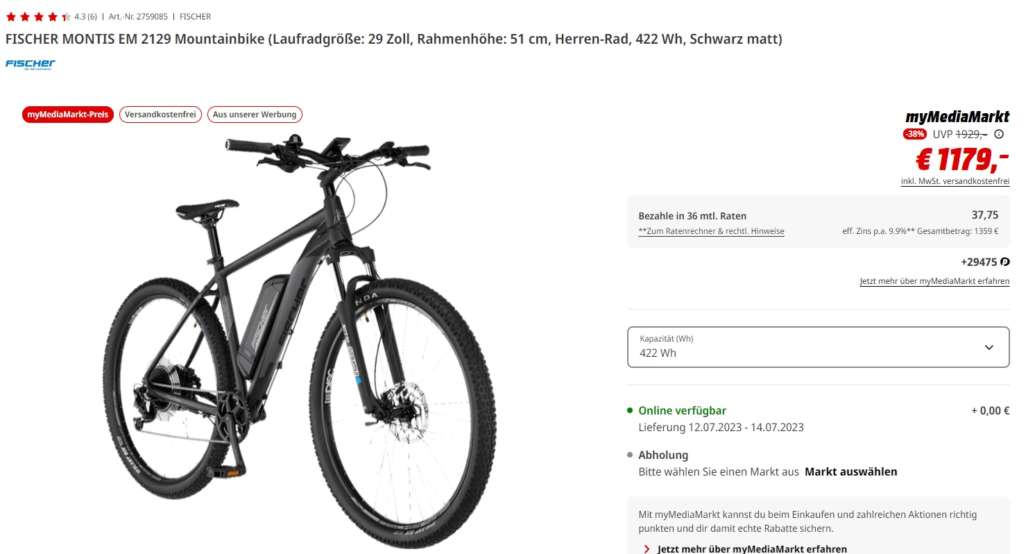 1688889292615 Fischer E-Bike Angebot