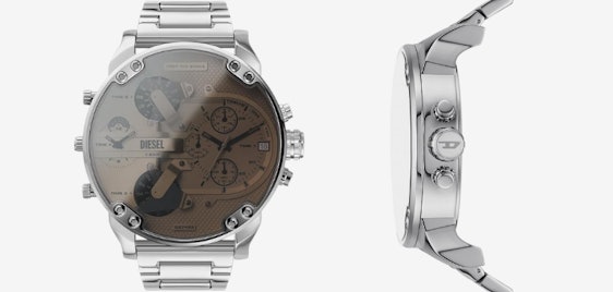 Top! 🤑 Diesel Mr. Daddy DZ7482 für 217€ - Multifunktions-Design, 57mm Edelstahlgehäuse, wasserdicht