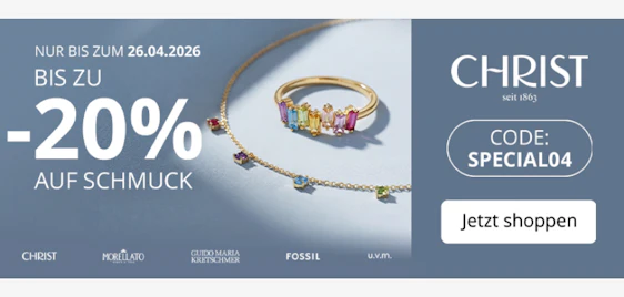 Christ 20% Rabatt 💍 auf ausgewählte Schmuckstücke