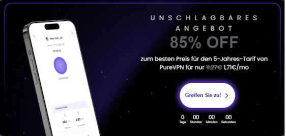 2 Jahre PureVPN nur 2€/Monat - 85% Rabatt & 3 gratis Extra-Monate