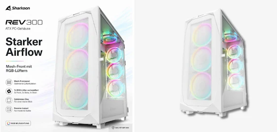 Gutscheinfehler! 🖥️ Sharkoon REV300 PC-Gehäuse RGB (weiß) jetzt nur 55€