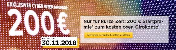 *Vorbei* Kracher! Commerzbank Cyber Week Angebot » 200€ Startprämie zum kostenlosen Girokonto 🤑