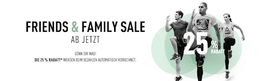 25% Rabatt auf ausgewählte Produkte bei Reebok im Friends & Family Sale - auch auf Outlet