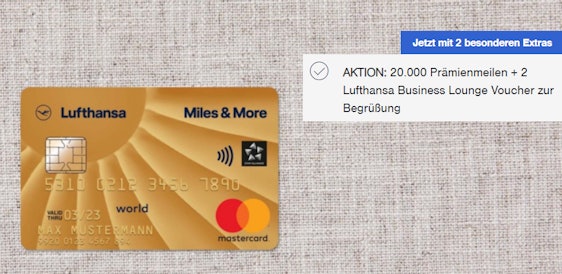 Wieder da! Lufthansa Miles & More: Gold Credit Card mit 20.000 Meilen + 2 Lounge Vouchers » inkl. Versicherungspaket und Mietwagengutschein 💳