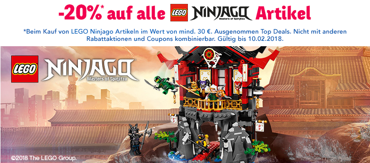 20% Rabatt auf Lego Ninjago bei Toys'R'Us - z.B. Samurai Höhlenchaos für 80€