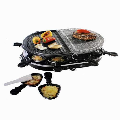 Tar­ring­ton House Ra­clette Grill RG1213 mit heißem Stein 1200W mit 8 Pfänn­chen für 22,22 EUR inkl. VSK