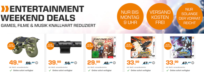 Saturn Weekend Deals - z. B. Sony PS4 Kamera für 40€