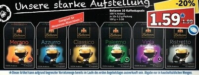 Lidl Nespresso-Alternative Bellarom Kapseln am 21.06. für € 1,59