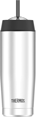 Thermos Cold Cup Isolierbecher 0,47 l für 10€ – Thermo-Trinkflasche aus Edelstahl inkl. Trinkhalm