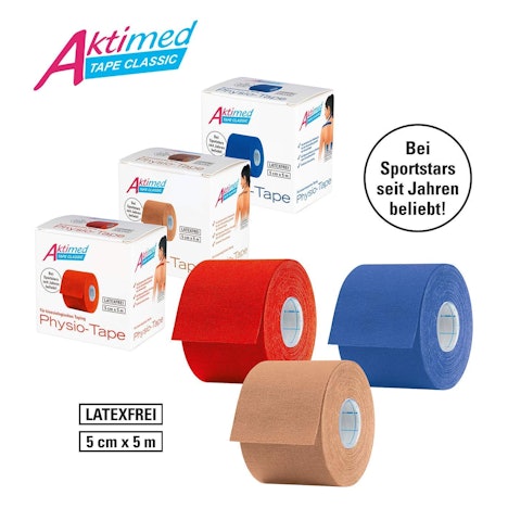 Physio-Tapes für kinesiologisches Taping | Kinesiologisches Tape | Hochelastisch | Atmungsaktiv & hautfreundlich |Latexfrei | 5 cm x 5 m