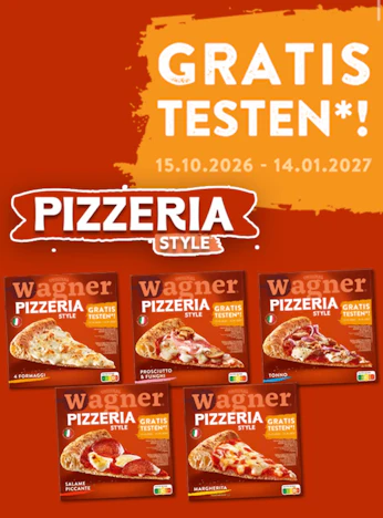 **Wagner Pizzeria Style – Gratis testen: 1 Pizza gratis (bis zu 4,95 € Cashback)**