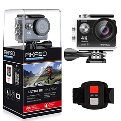 Action Cam 4K 170° Ultra Weitwinkel, WIFI Funktion, 19 Zubehör Kits (Schwarz)