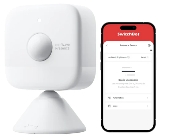 SwitchBot mmWave Präsenzmelder, kabellos, Bewegungssensor mit Batterie