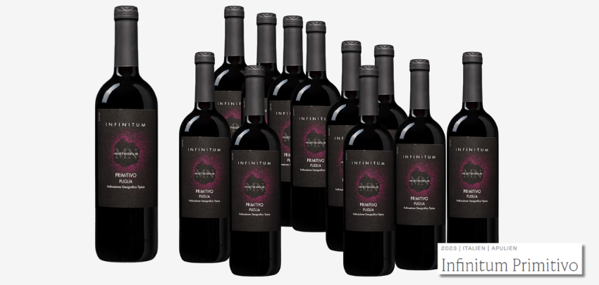 12x Infinitum Primitivo für 49€ - italienischer Rotwein aus Apulien