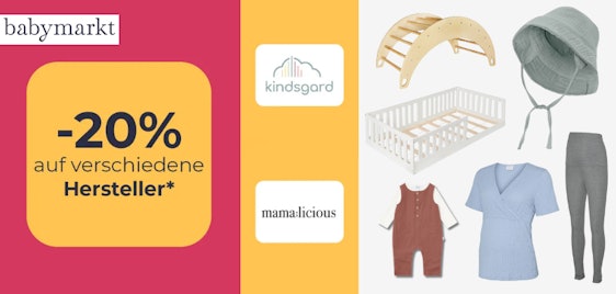 Babymarkt: 20% Rabatt auf ausgewählte Marken | z.B. Kindsgard und Mamalicious