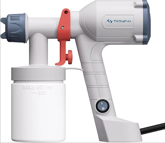 Tilswall Dreamer400 600ml Sprühsystem – HVLP, 2 Düsen & 3 Muster, verstopfungsfrei für Wand & Holz
