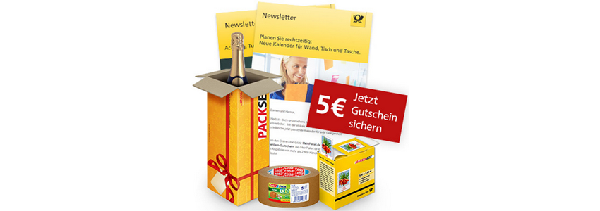 5€ Deutsche Post Gutschein über eFiliale-Newsletter - z. B. 10er Set DHL Marken (2kg) für 44€