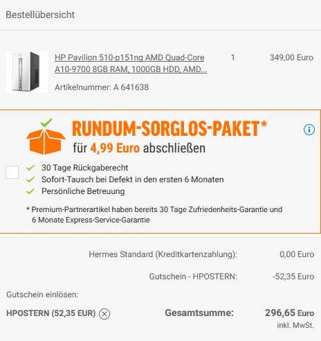 warenkorb hp ostern