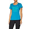 Odlo Damen BL Top Crew Neck s/s Sliq Print T-Shirt, Crystal Teal-Placed Print SS18, XS