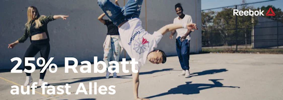 25% Rabatt Flash Sale bei Reebok - auf über 3.000 Artikel