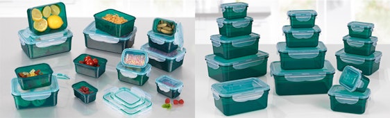 GourmetMaxx Klick-it für 21€ - 28-tlg. Silikon-Frischhaltedosenset mit Deckel, 4-fach Klicksystem, gefrier-, mikrowellen-& ofenfest