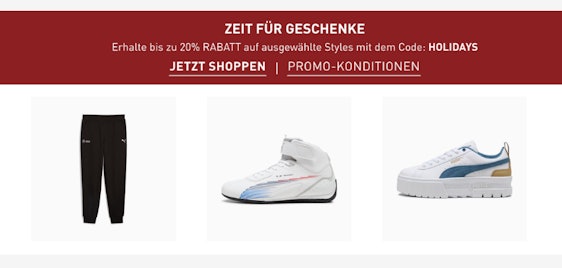 20%-Extra-Rabatt 🤩 im Weihnachts-Sale bei Puma 👟 - z.B.: Mercedes-AMG Petronas F1® ESS Pants 45€