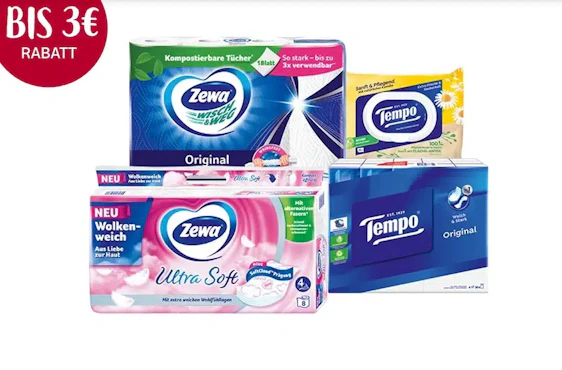 Zewa und Tempo zum super Preis Dank Rossmann Coupon und Angebot
