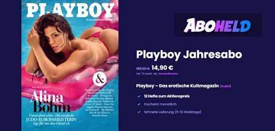 🔥 Playboy Jahresabo für 15€ – 12 Print-Ausgaben, inkl. Versand
