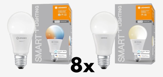 8x LEDVANCE Smart LED Lampen für 16€ - E27 Sockel, WiFi-kompatibel ☞ 2€ pro Stück
