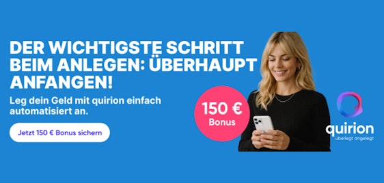 150€ Prämie 💸 Jetzt Quirion ETF-Sparplan anlegen