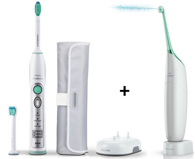Philips HX 6902/02 Sonicare Flexcare + Philips HX8111/12 Sonicare AirFloss für 163€ - Schallzahnbürste + Zahnseiden-Ersatz