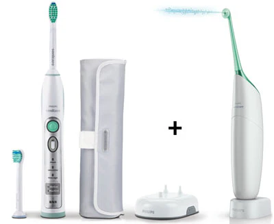 Philips HX 6902/02 Sonicare Flexcare + Philips HX8111/12 Sonicare AirFloss für 163€ - Schallzahnbürste + Zahnseiden-Ersatz