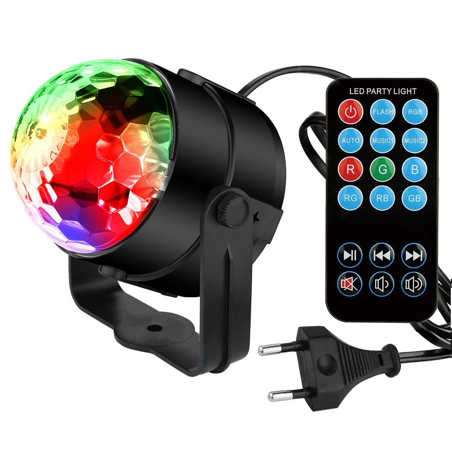 ​LED Discolicht Beleuchtung mit 3W, Fernbedienung und akustischer Steuerung​