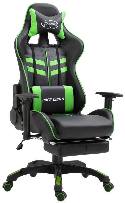 vidaXL Gaming-Stuhl mit Fußstütze grün Kunstleder (20203) mit 57,40€ Ersparnis