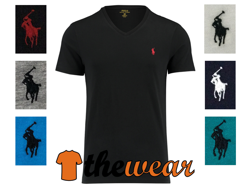 Original Polo Ralph Lauren T-Shirt Custom Fit V-Neck small Pony