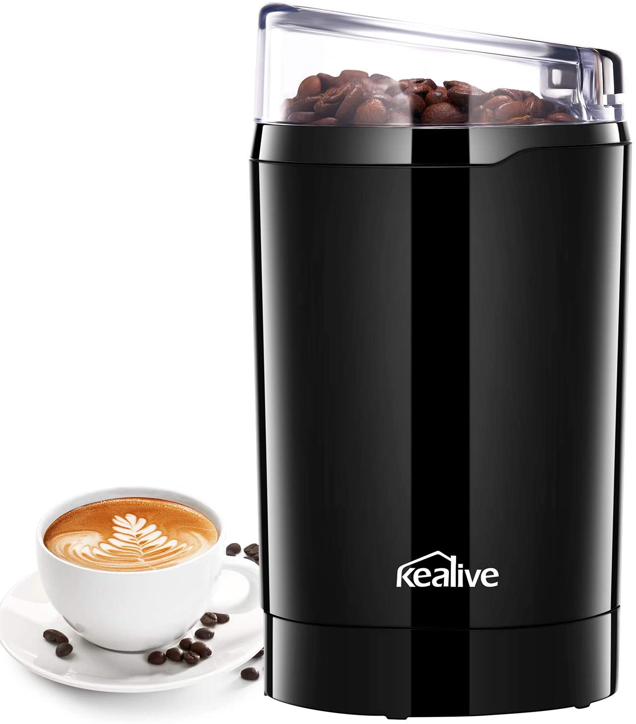 Elektrische Kaffeemühle, 220W Tragbare Waschbare Elektrische Kaffeebohnen und Gewürzmühle mit Edelstahlklingen für Kaffee